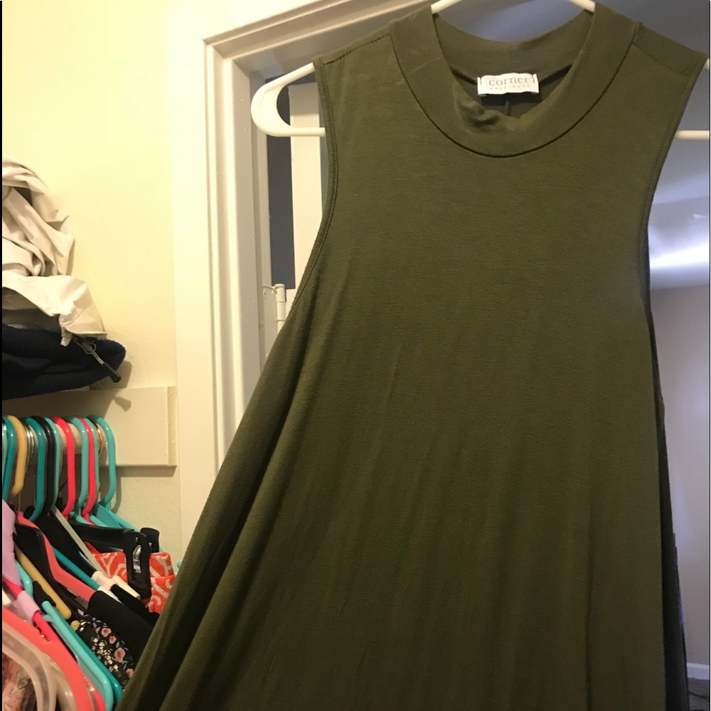 Green T-shirt dress